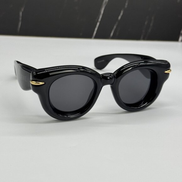 NEW LOEWE LW40118I 01A WOMEN SUNGLASSES BLACK LOEWE EYEWEAR - Picture 4 of 12